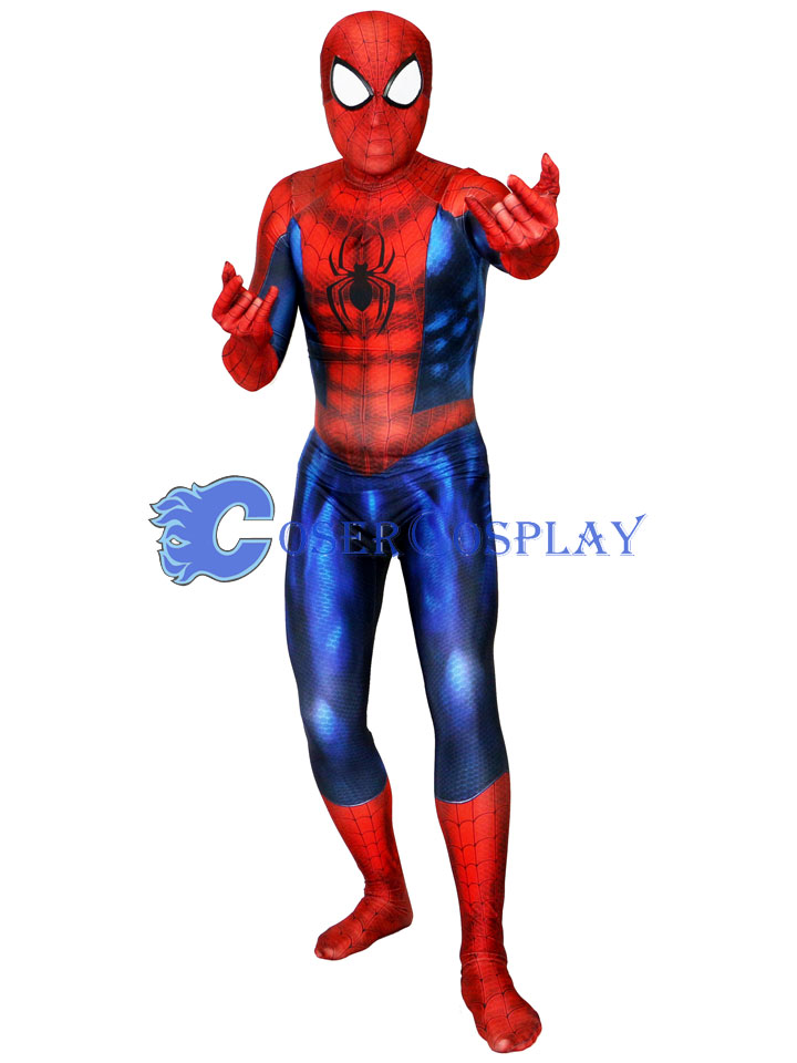 2018 Discount Muscle Shiny Spiderman Zentai Halloween